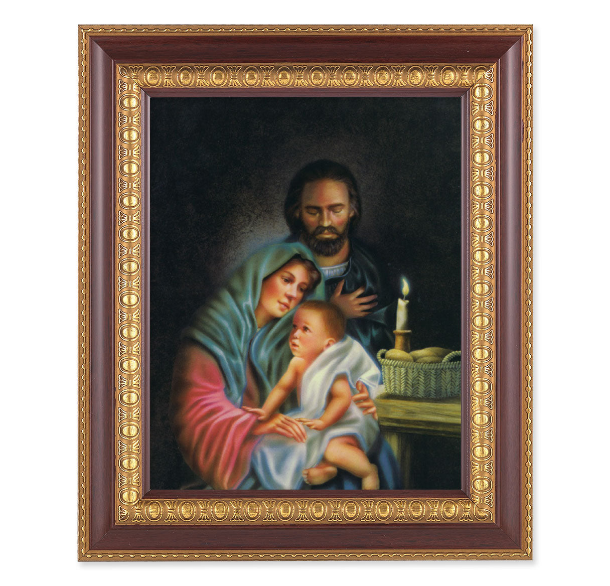 Holy Family Cherry Gold Framed Art