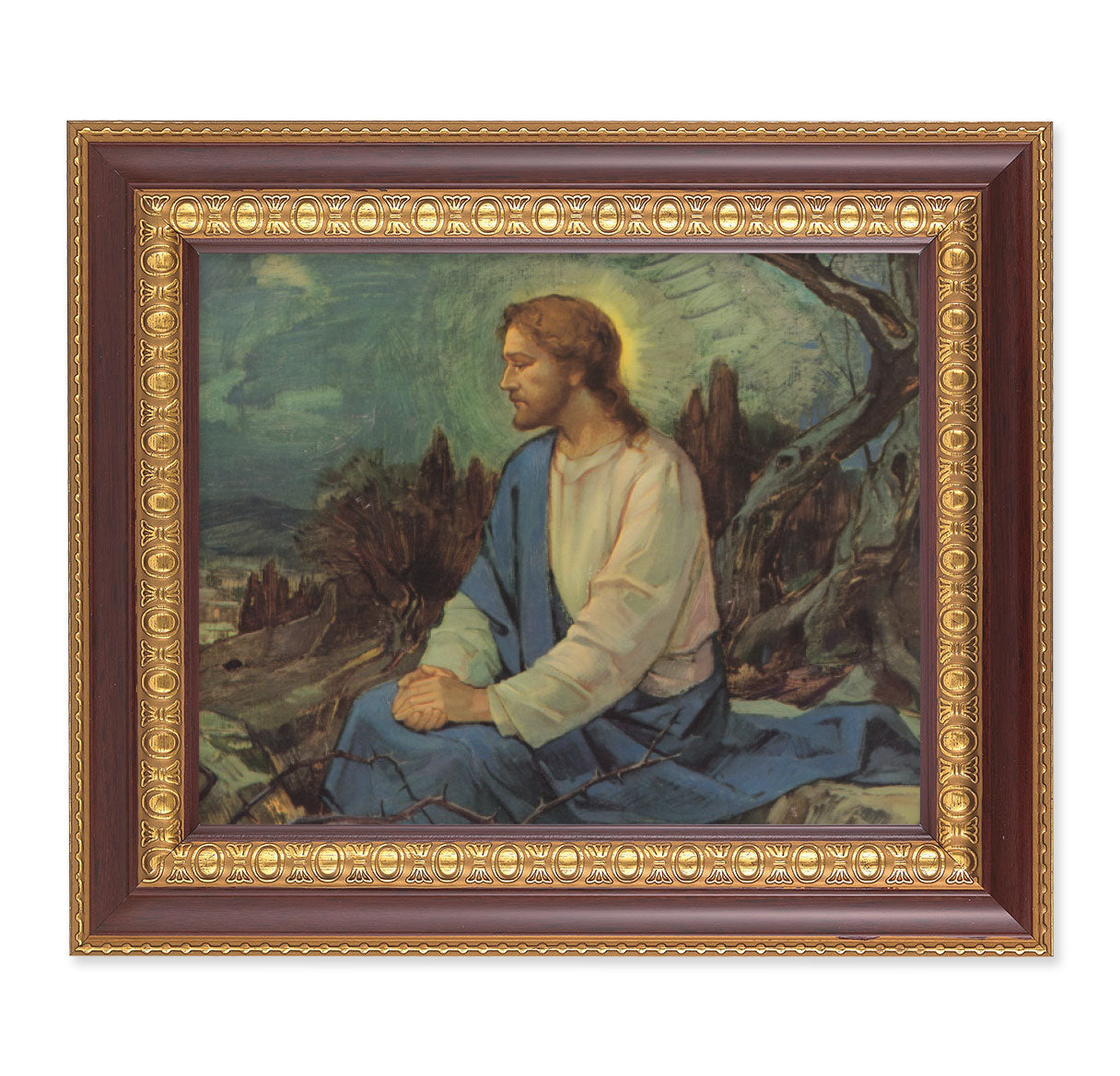 Meditation in the Garden Cherry Gold Framed Art