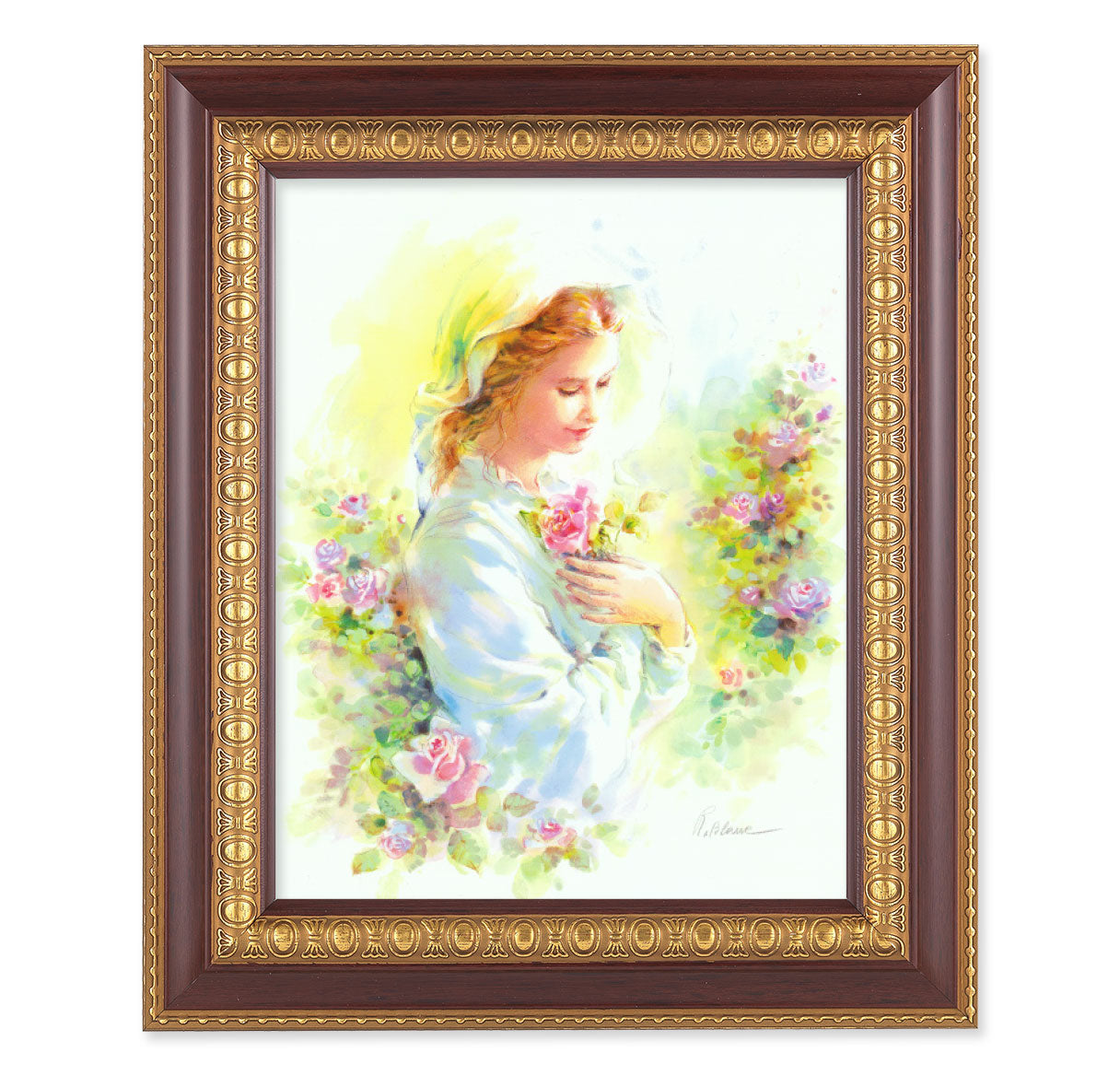 Mystical Rose Cherry Gold Framed Art