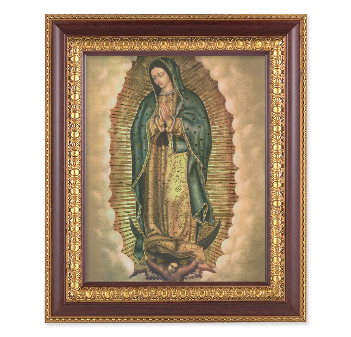Our Lady of Guadalupe Cherry Gold Framed Art