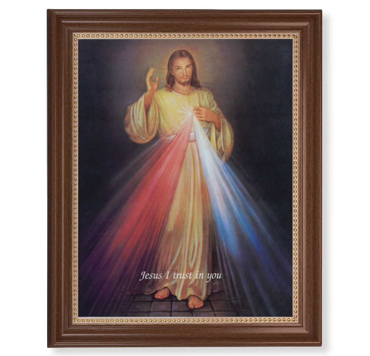 Divine Mercy Dark Walnut Framed Art