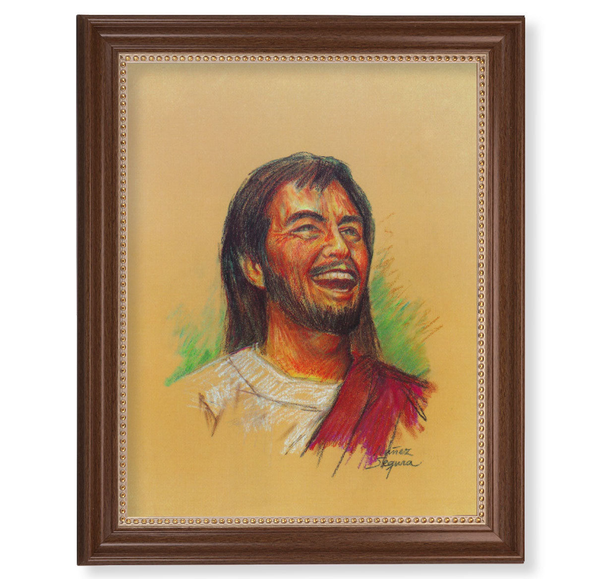 Joyful Christ Dark Walnut Framed Art