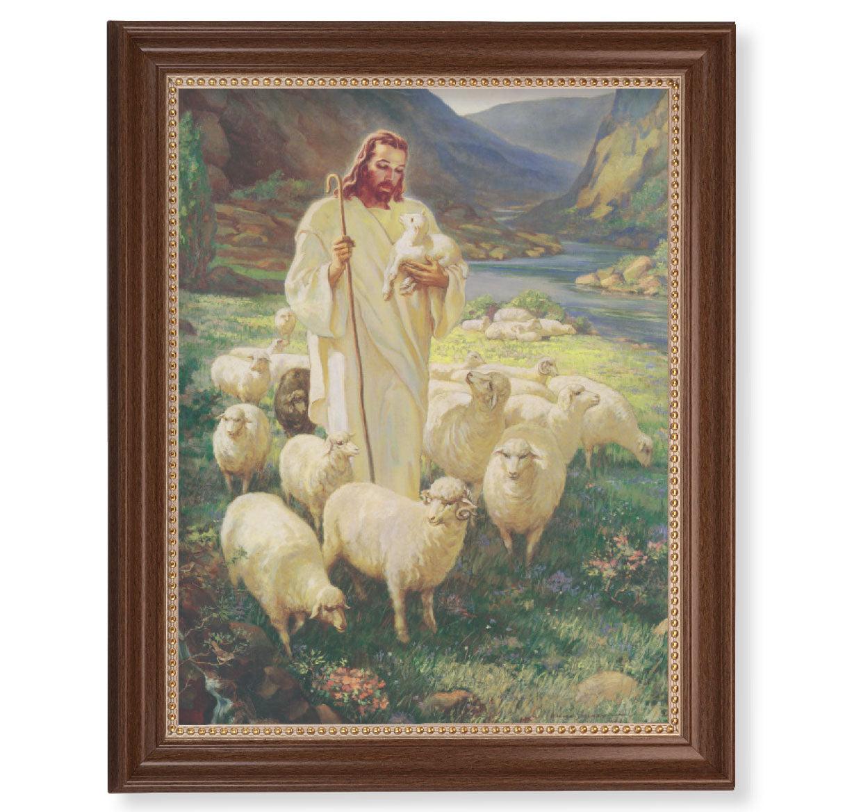 The Good Shepherd Dark Walnut Framed Art