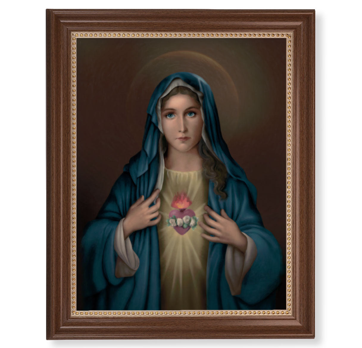 Immaculate Heart of Mary Dark Walnut Framed Art