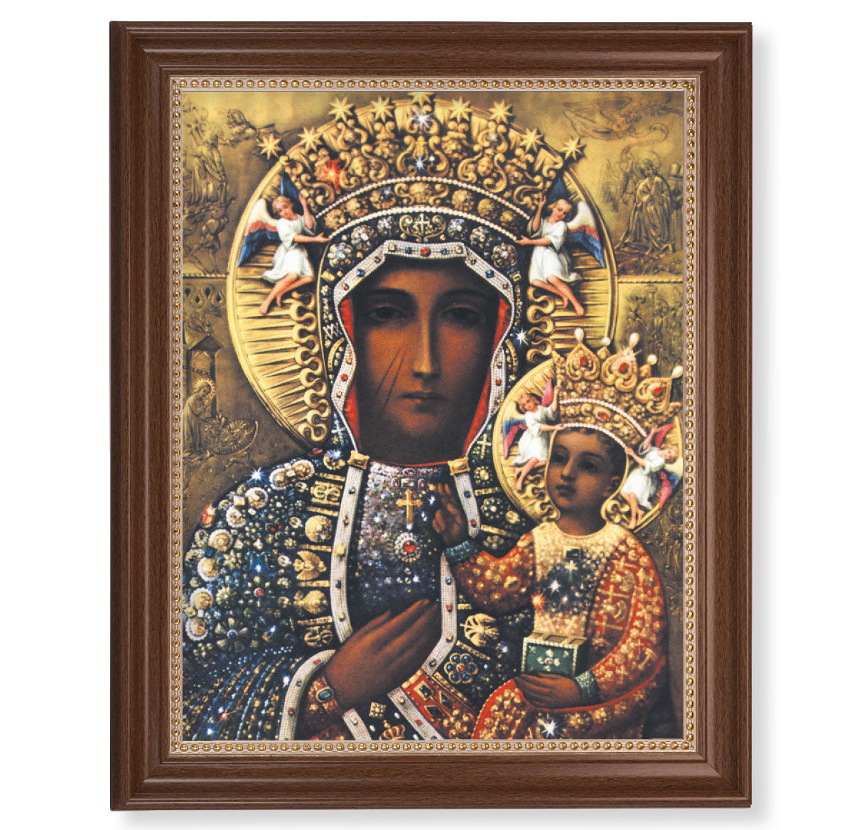 Our Lady of Czestochowa Dark Walnut Framed Art