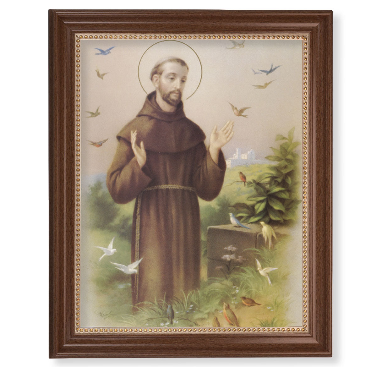 St. Francis Dark Walnut Framed Art