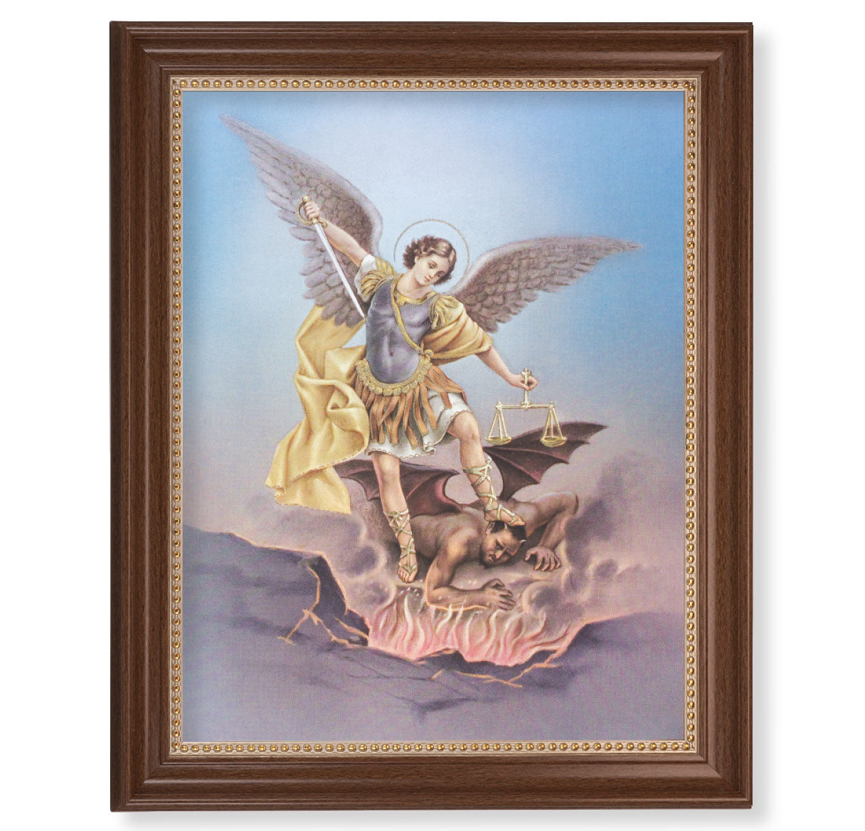 St. Michael Dark Walnut Framed Art