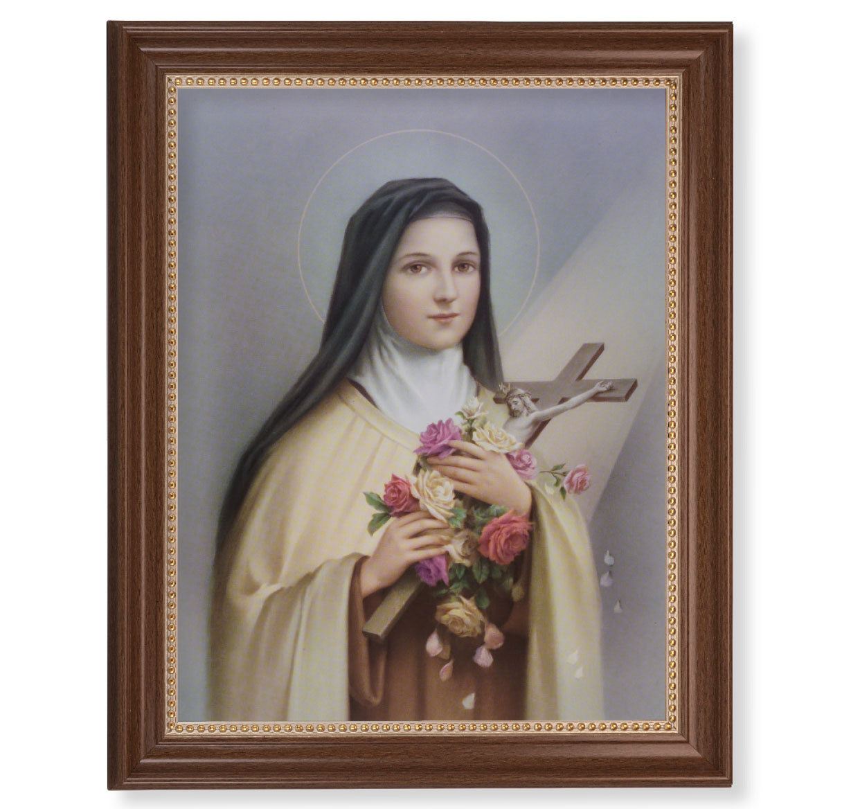St. Therese Dark Walnut Framed Art
