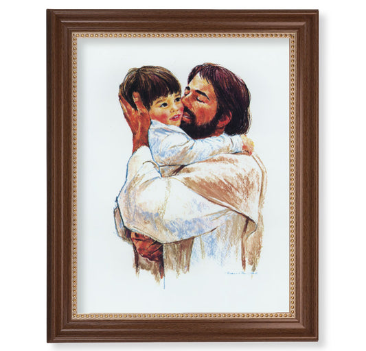 Christ with Child - Love Dark Walnut Framed Art
