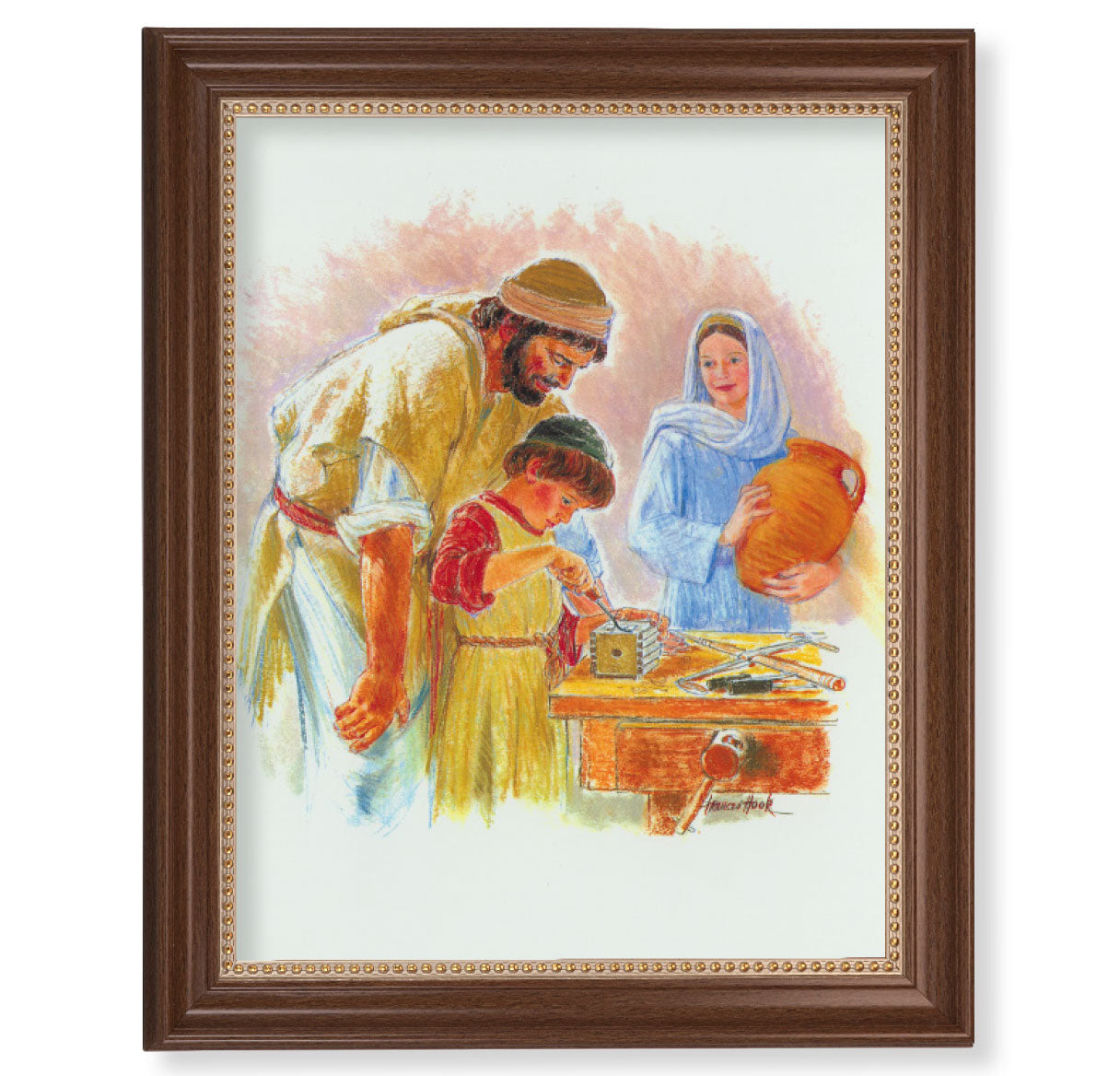 Jesus the Carpenter Dark Walnut Framed Art
