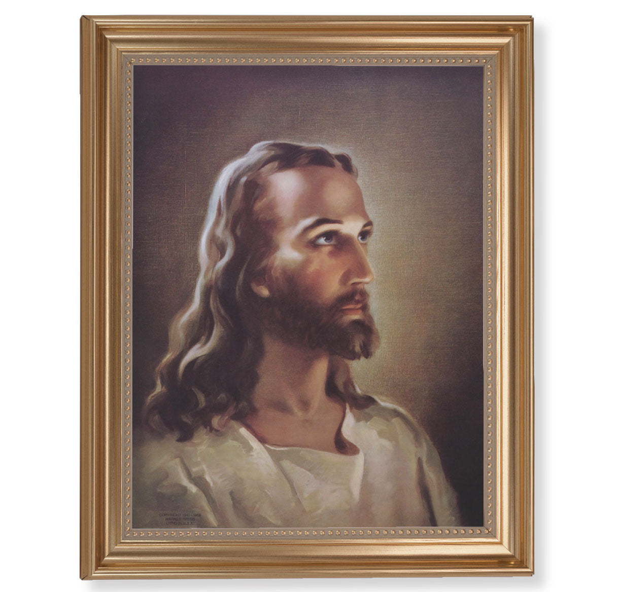 Head of Christ Gold Framed Art