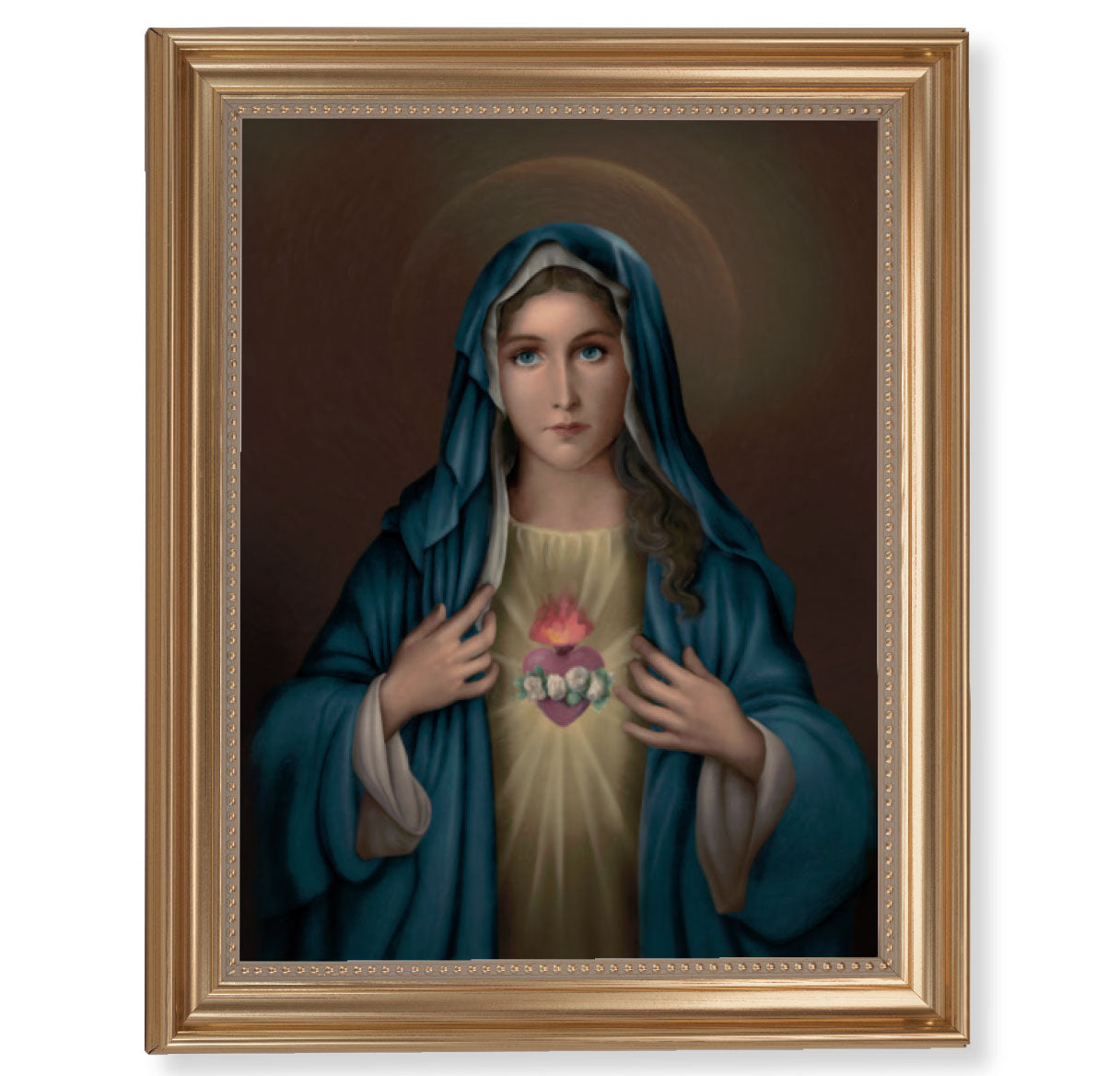 Immaculate Heart of Mary Gold Framed Art