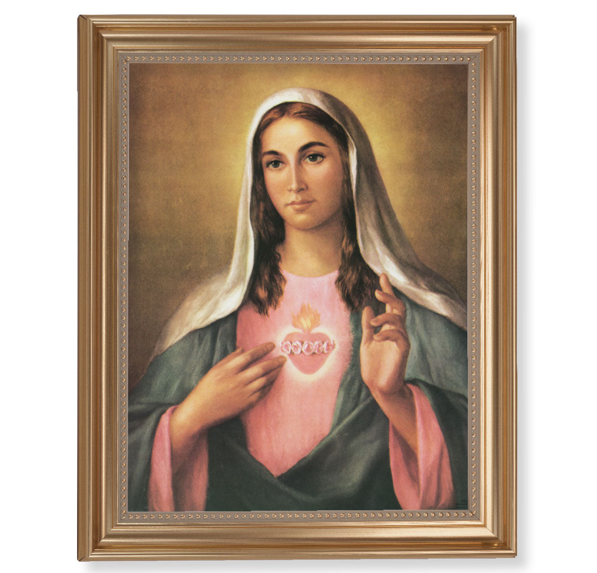 Immaculate Heart of Mary Gold Framed Art