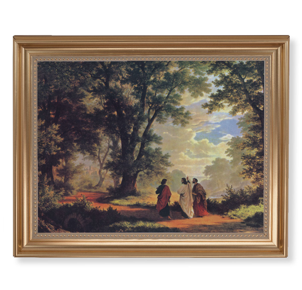 Way to Emmaus Gold Framed Art