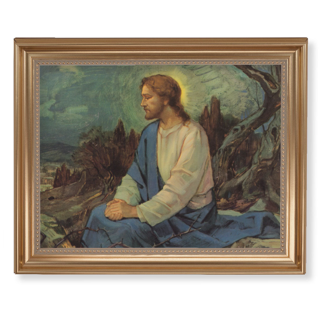 Meditation in the Garden Gold Framed Art