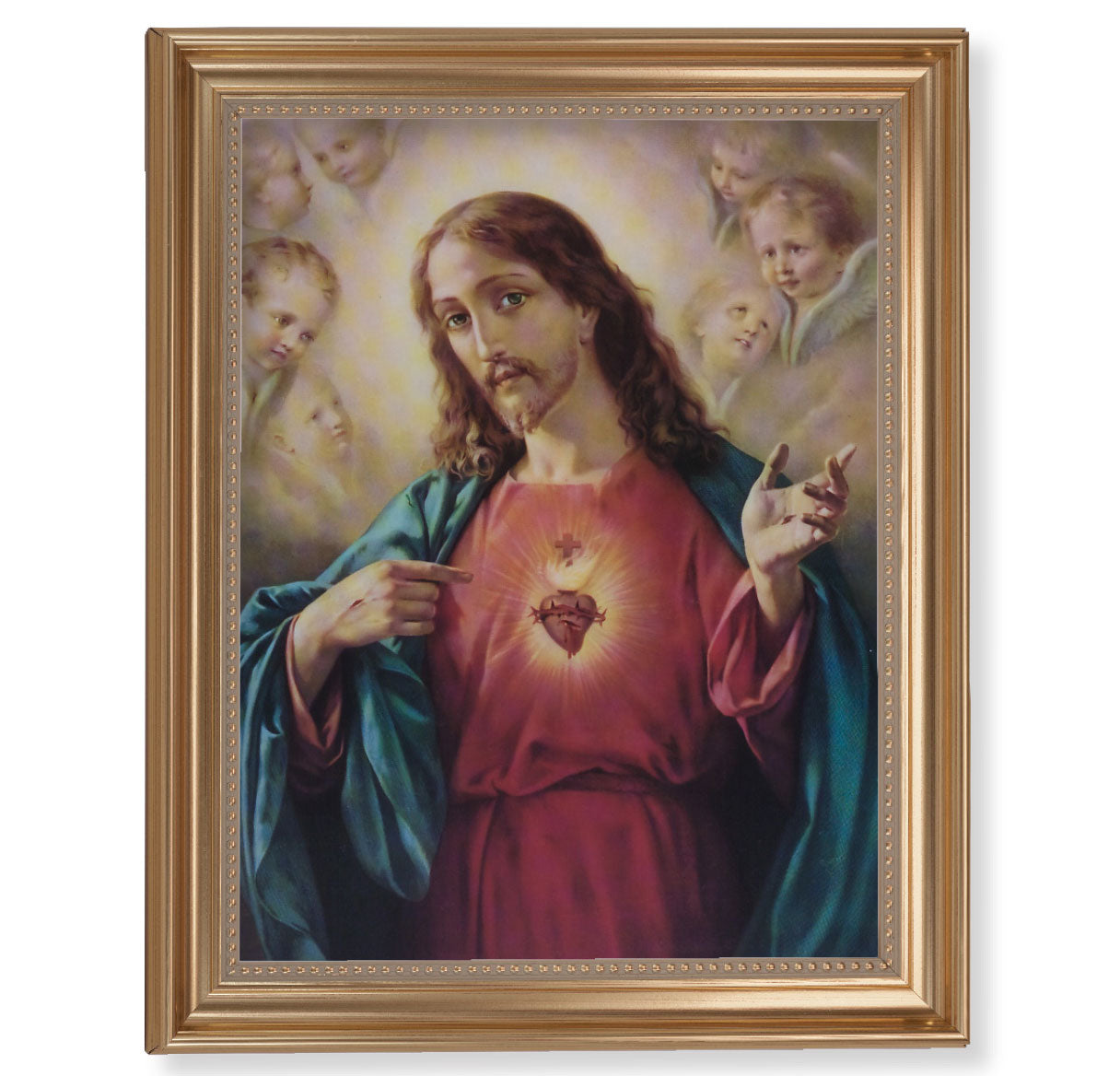 Sacred Heart of Jesus Gold Framed Art