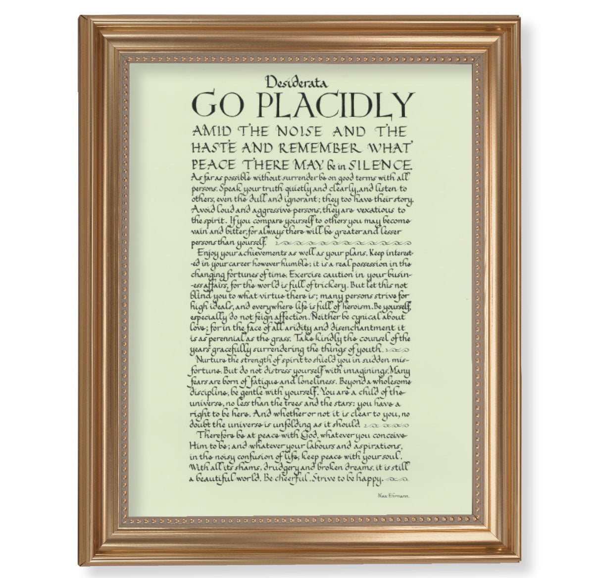 Go Placidly Gold Framed Art