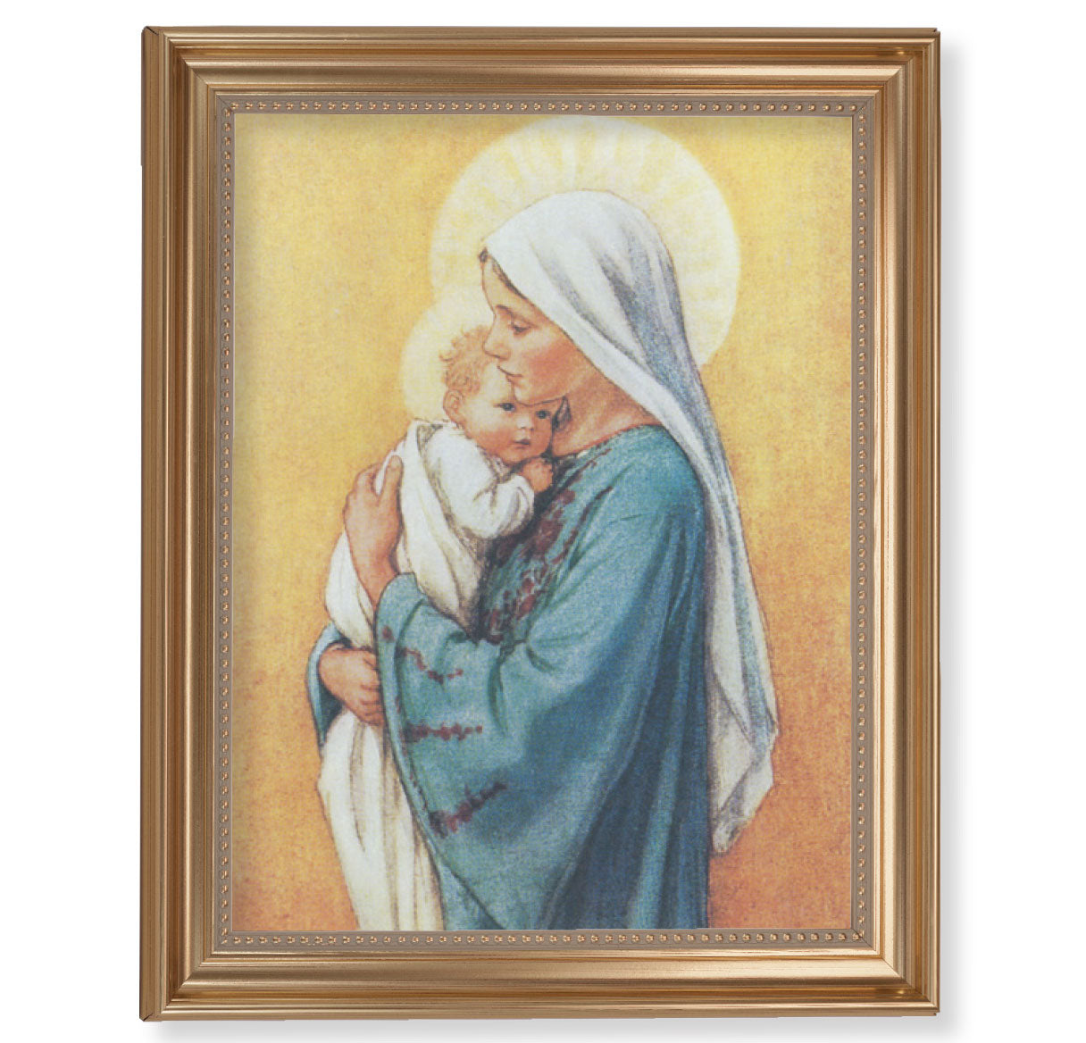 Madonna In Blue Gold Framed Art