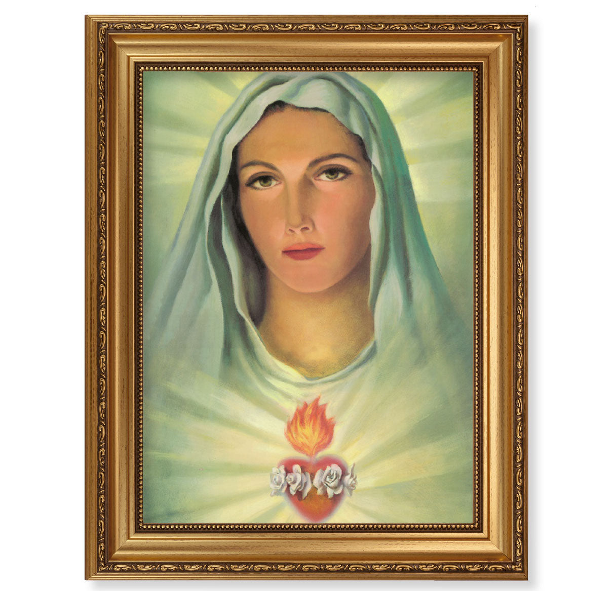 Immaculate Heart of Mary Antique Gold Framed Art