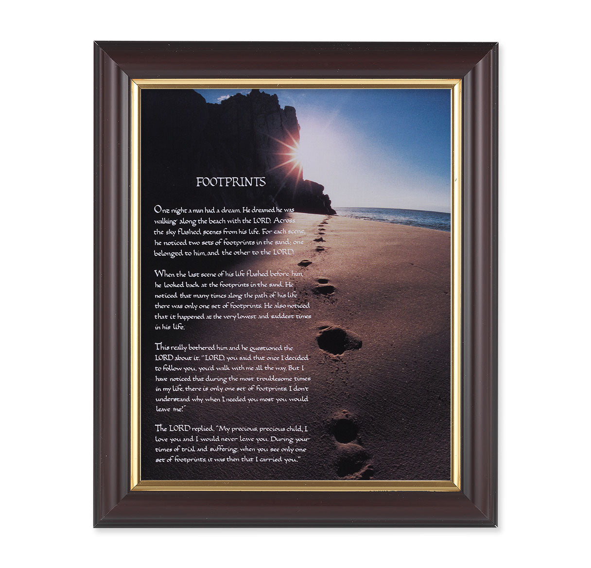 Footprints Walnut Framed Art