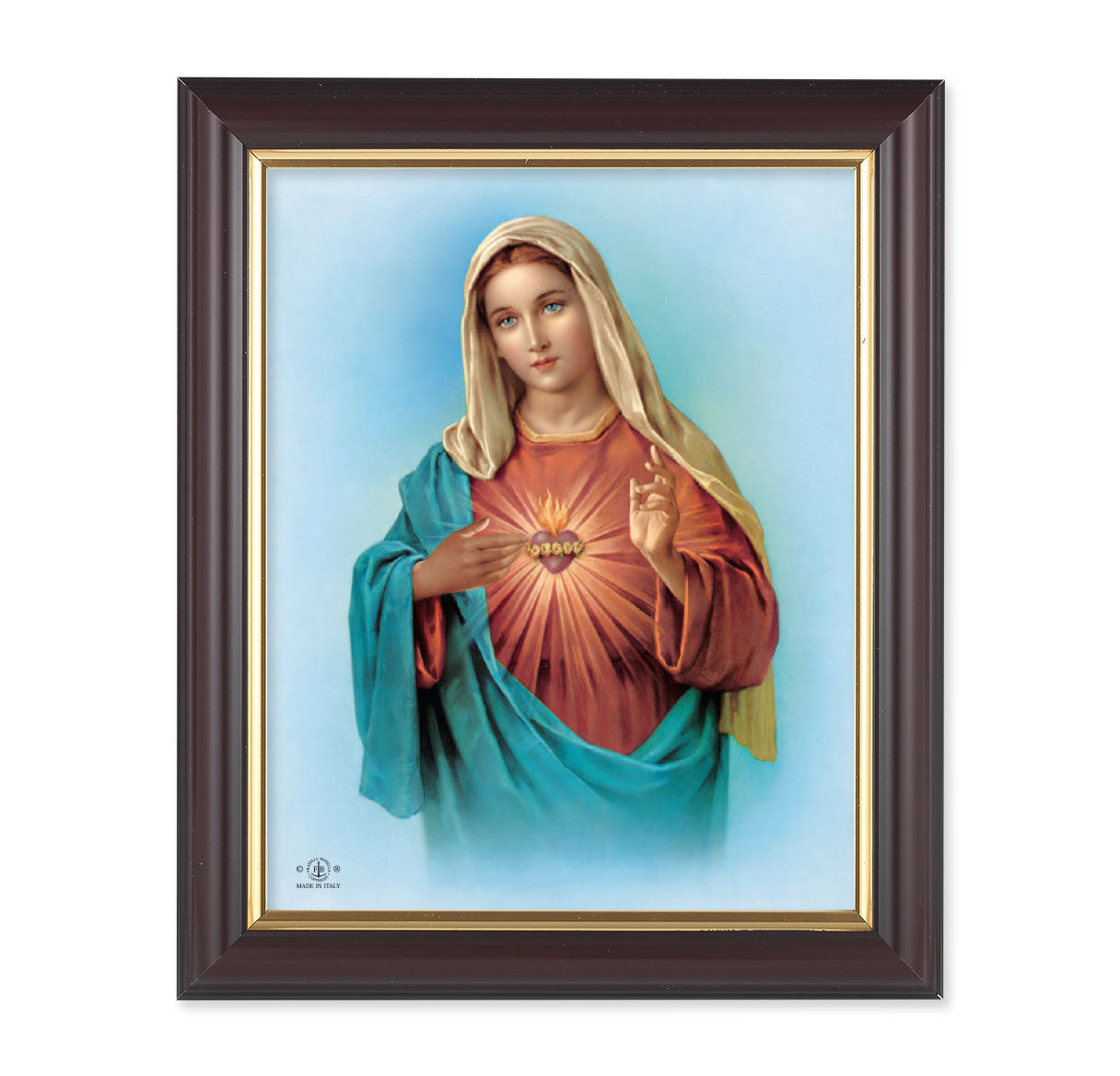 Immaculate Heart of Mary Walnut Framed Art