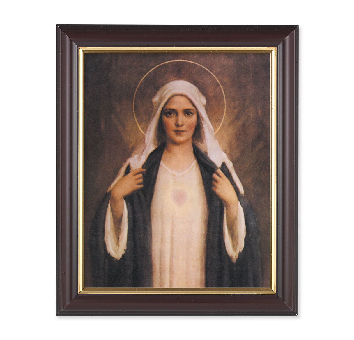 Immaculate Heart of Mary Walnut Framed Art