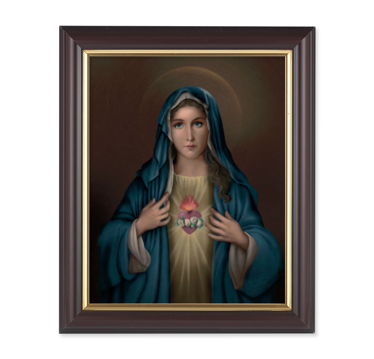 Immaculate Heart of Mary Walnut Framed Art