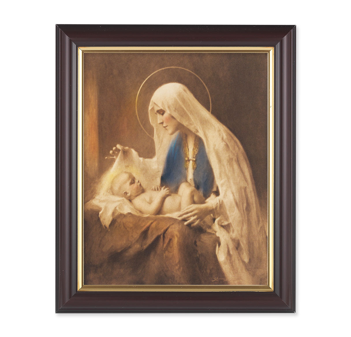 Madonna and Child Walnut Framed Art