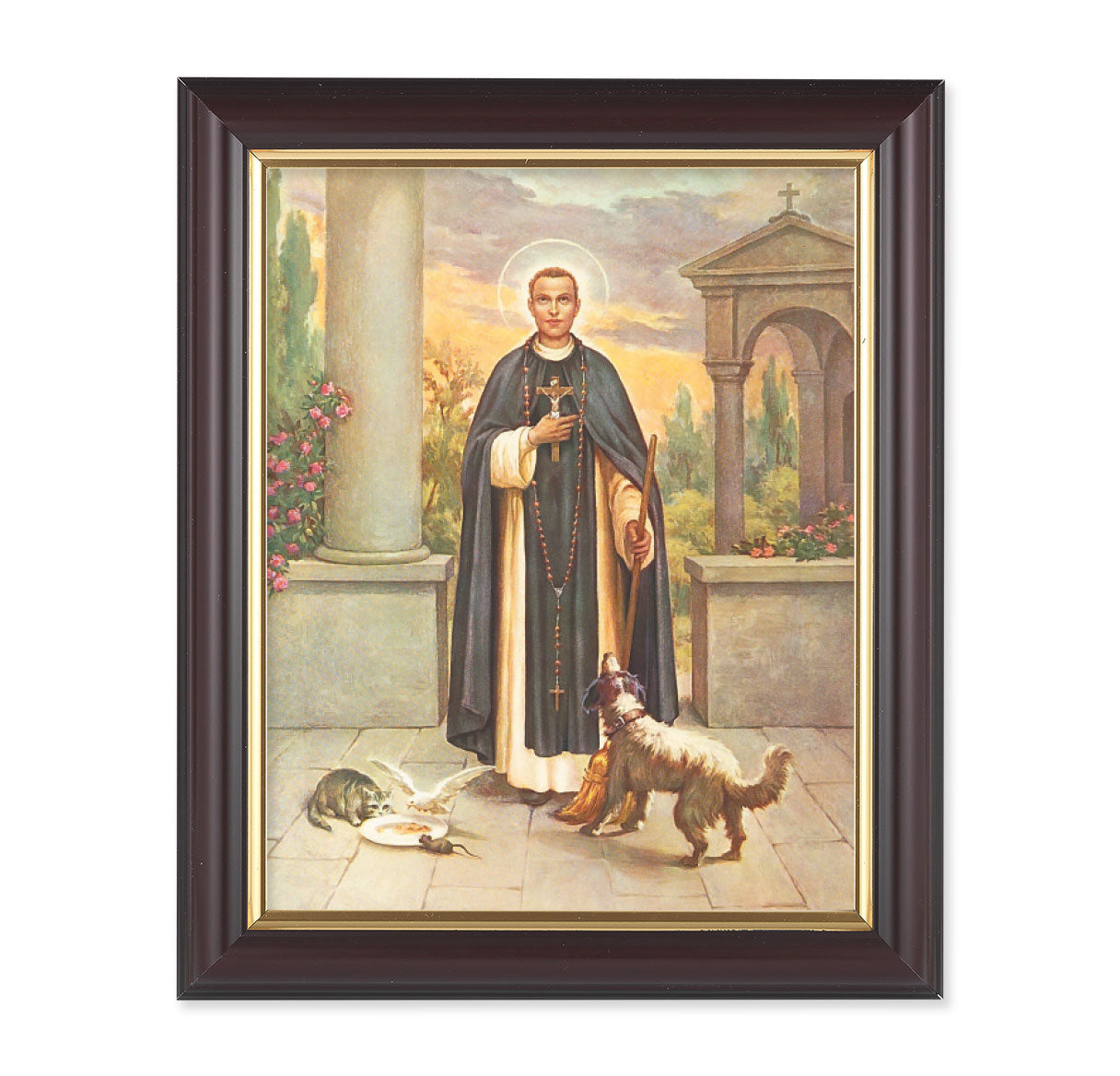 St. Martin de Porres Walnut Framed Art