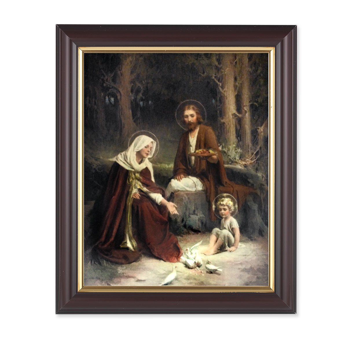 Holy Family Walnut Framed Art