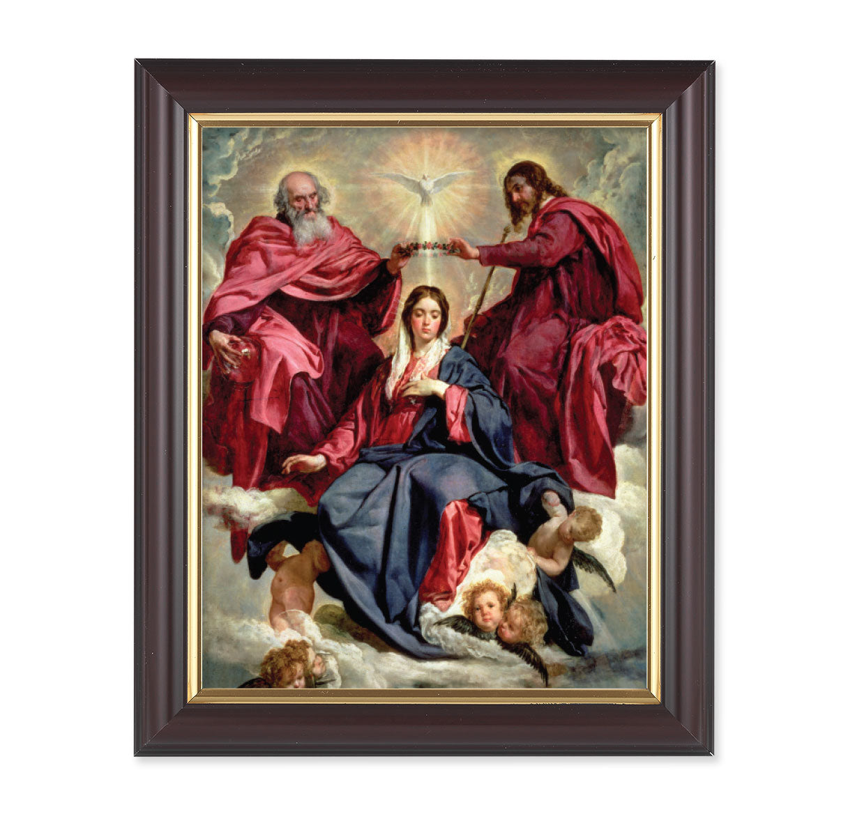 Crowning of Mary Walnut Framed Art