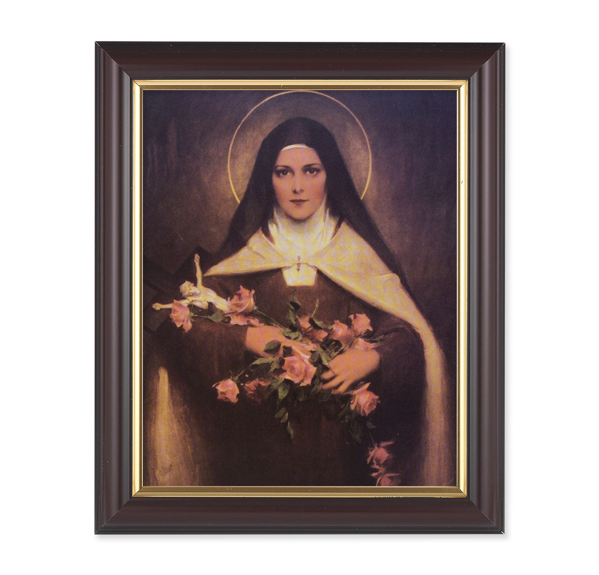 St. Therese Walnut Framed Art