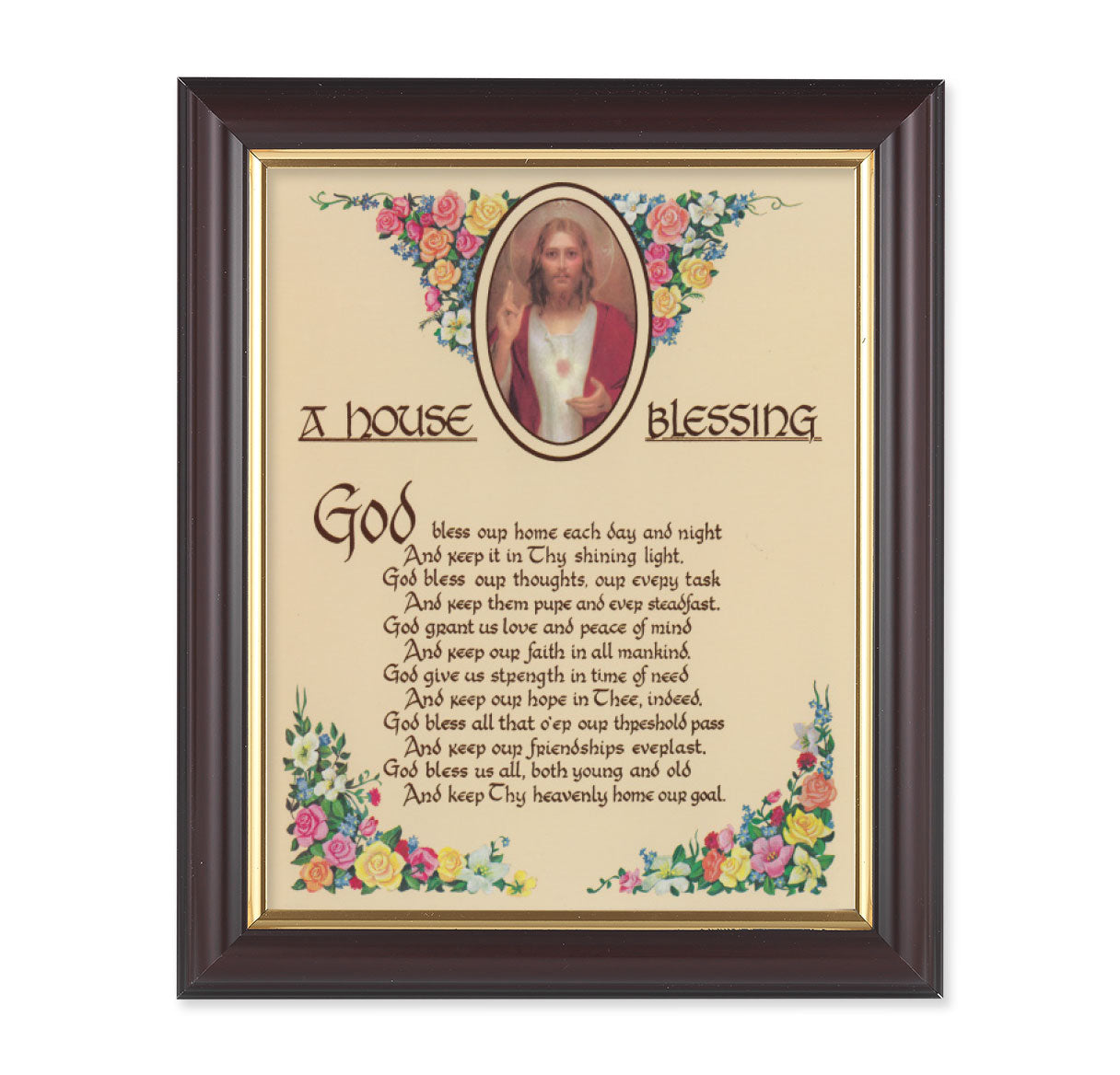 A House Blessing Walnut Framed Art