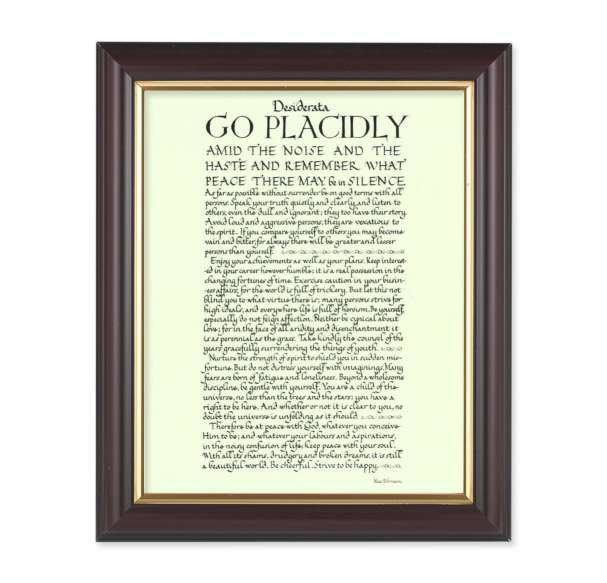 Go Placidly Walnut Framed Art