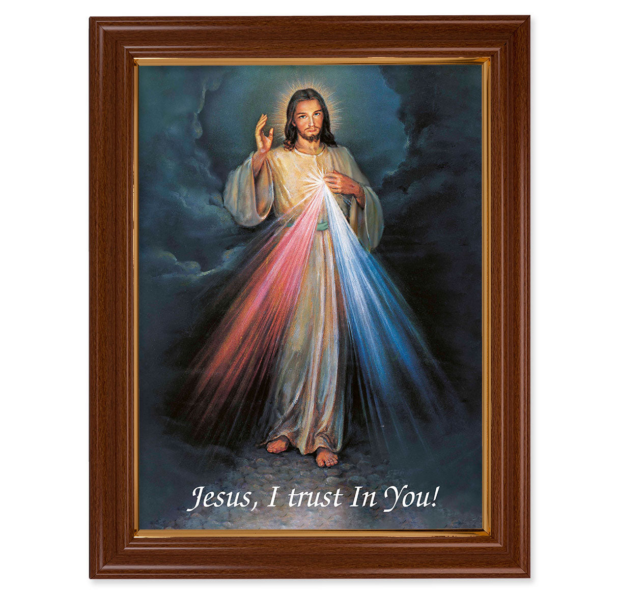 Divine Mercy Walnut Finish Framed Art