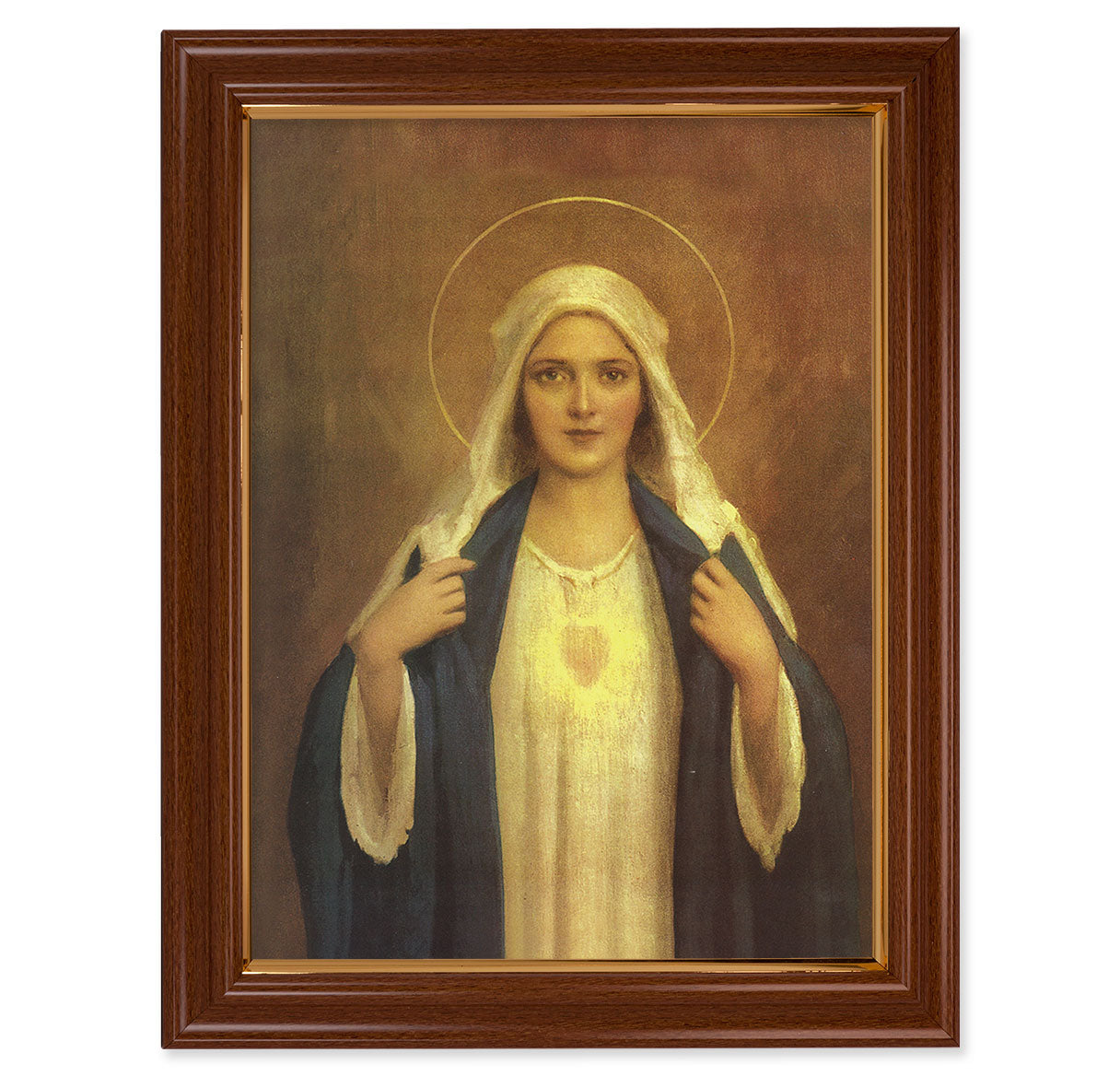 Immaculate Heart of Mary Walnut Finish Framed Art