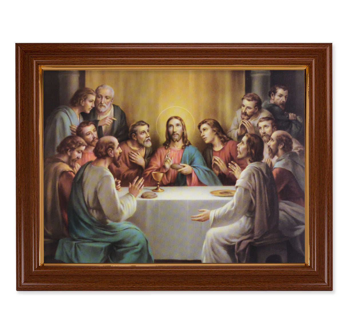 Last Supper Walnut Finish Framed Art