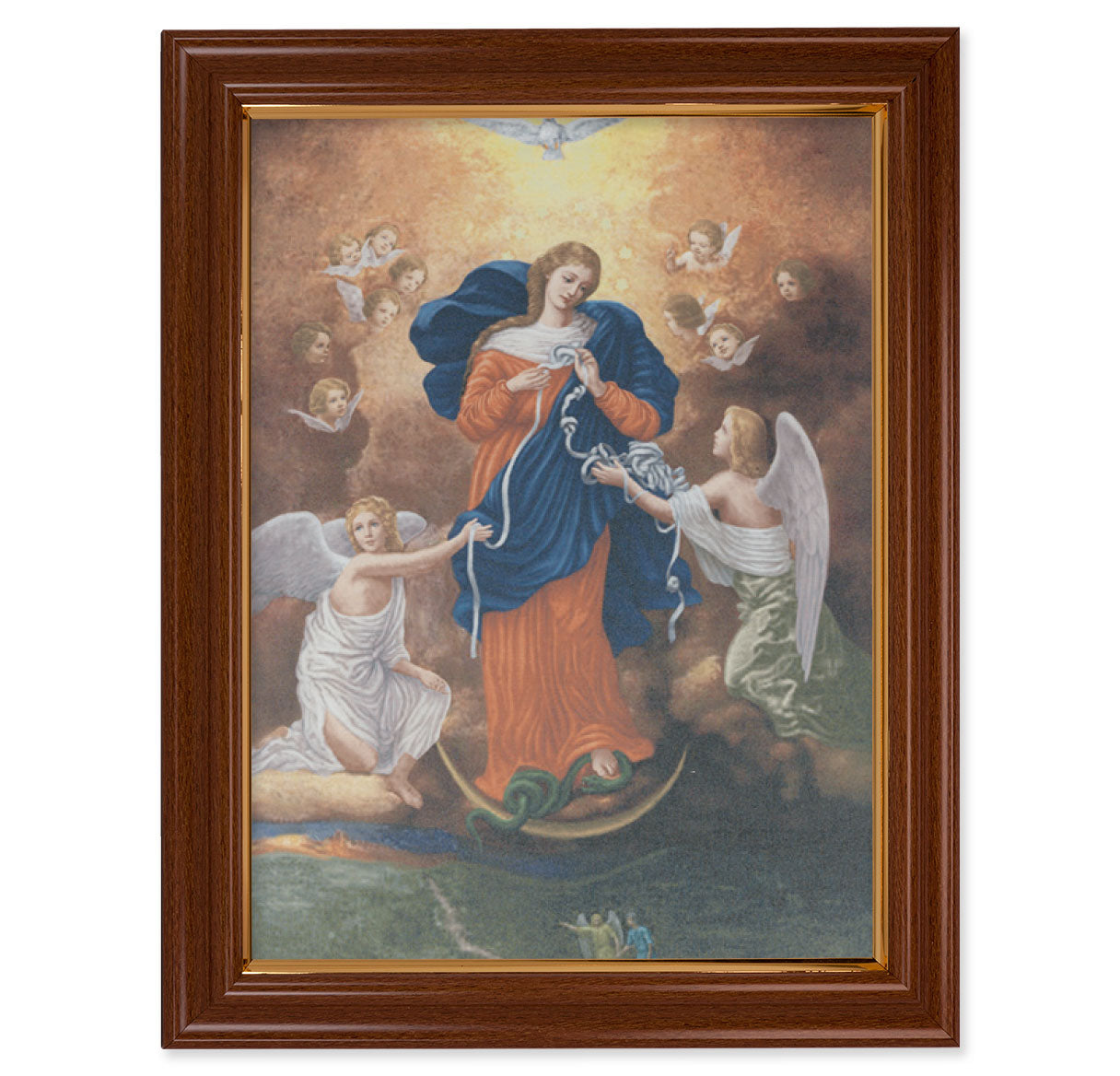 Our Lady Untier of Knots Walnut Finish Framed Art