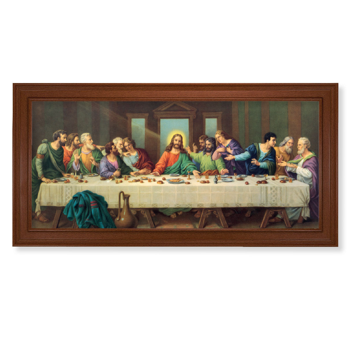 Last Supper Walnut Finish Framed Art