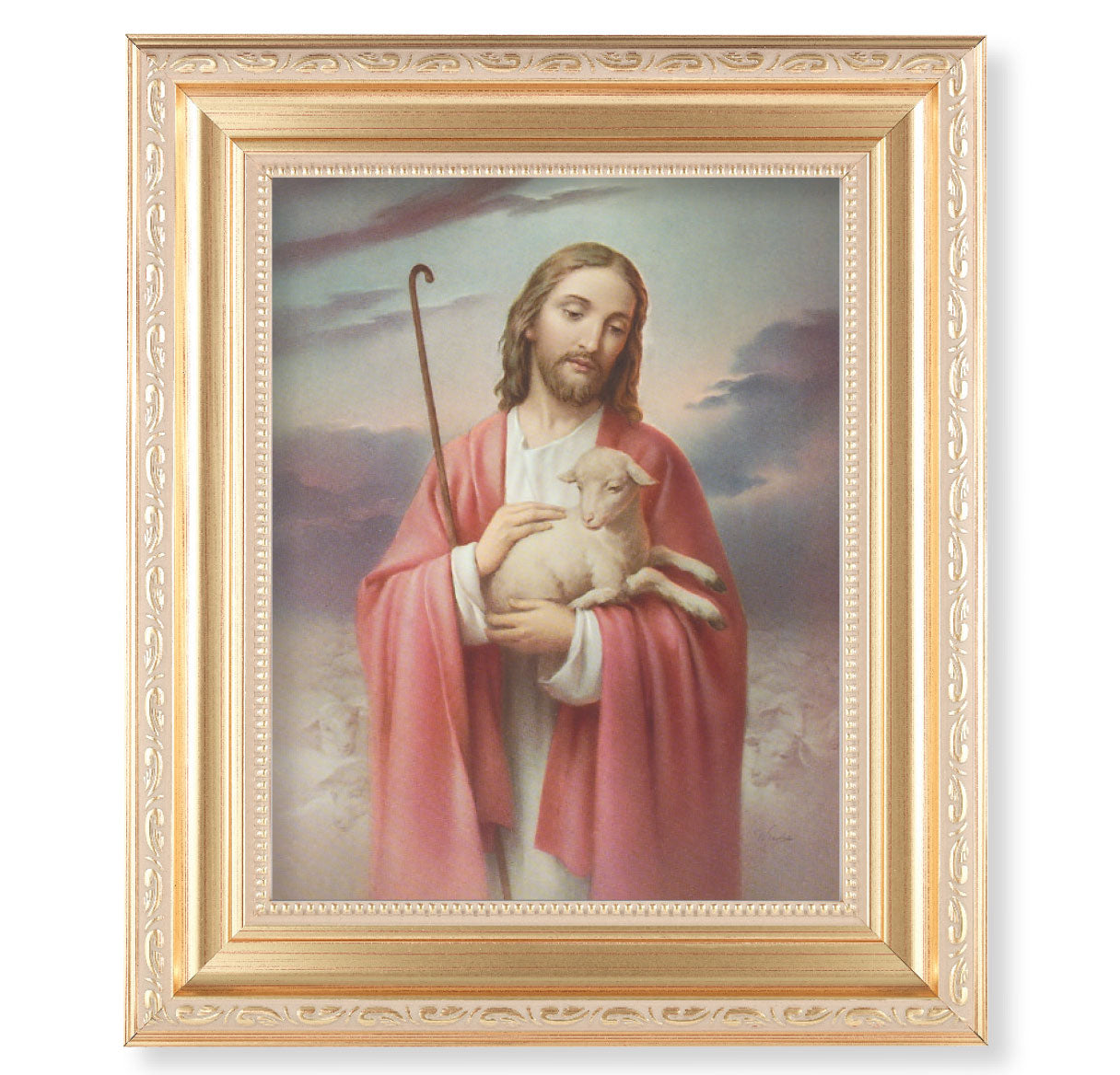 Good Shepherd Satin Gold Framed Art
