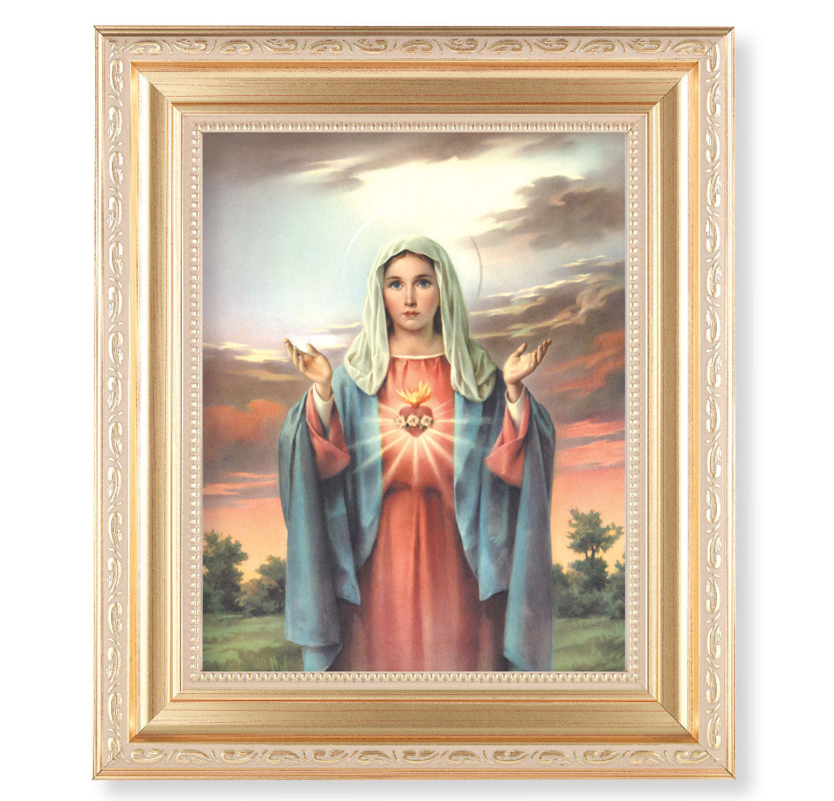 Immaculate Heart of Mary Gold Framed Art