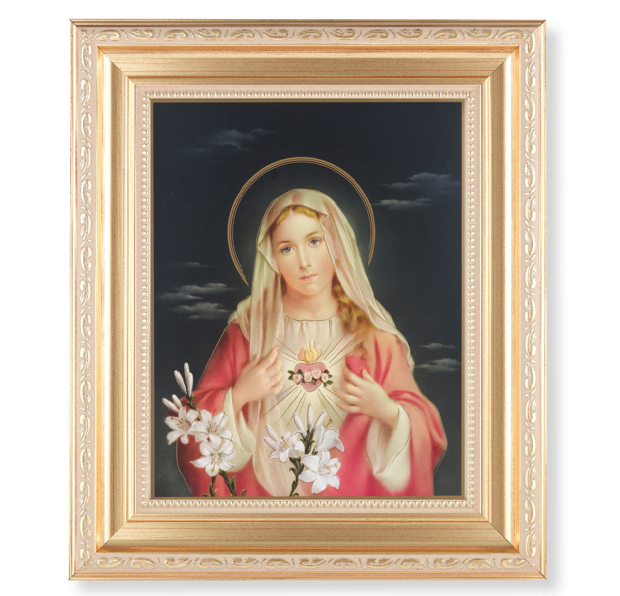 Immaculate Heart of Mary Gold Framed Art