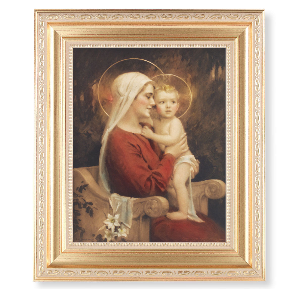 Madonna and Child Gold Framed Art