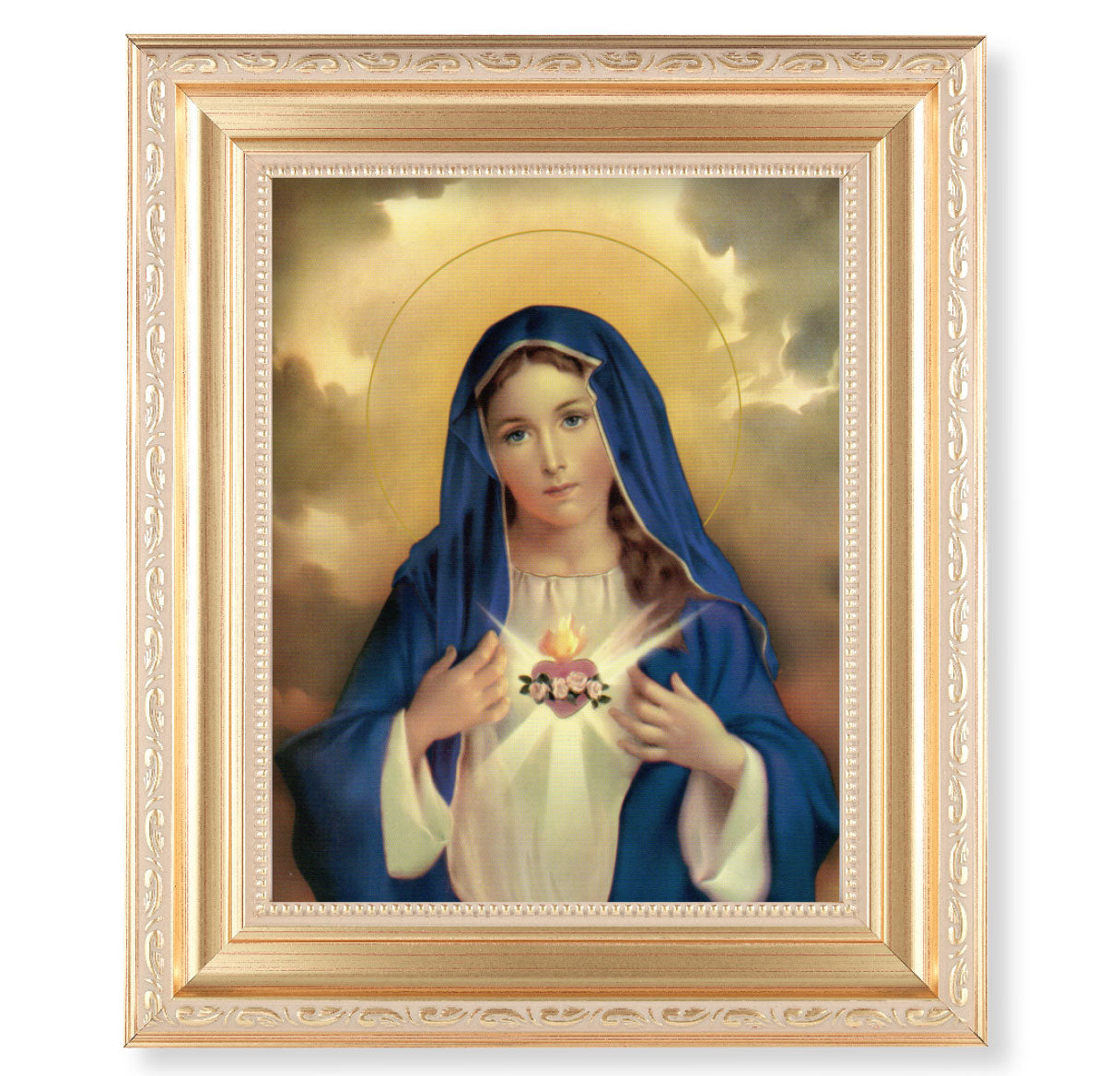 Immaculate Heart of Mary Gold Framed Art