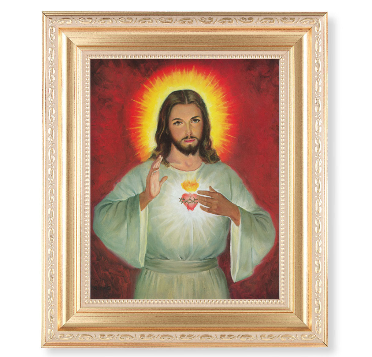Sacred Heart of Jesus Gold Framed Art