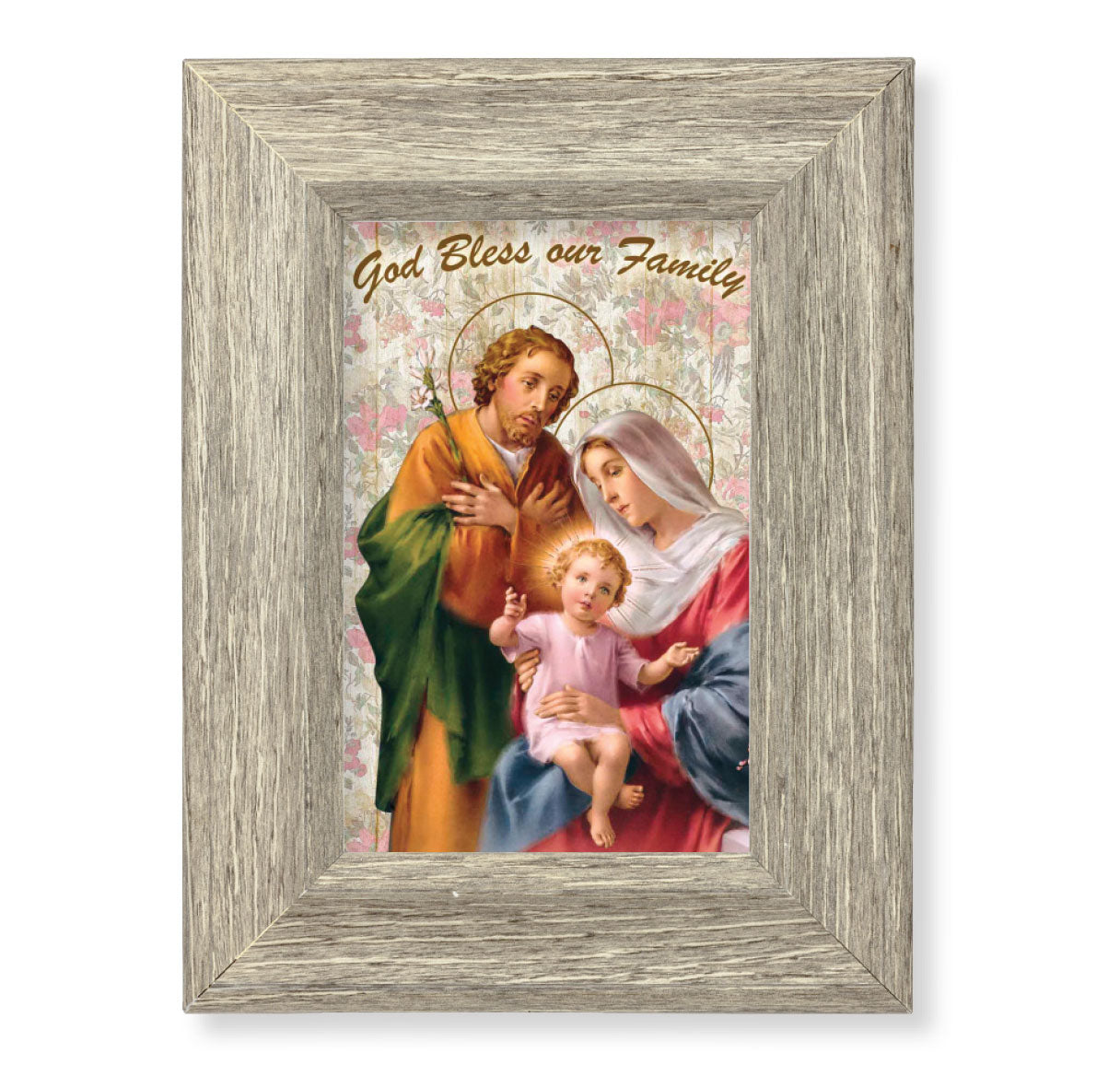 Home Family Blessing Gray Framed Art