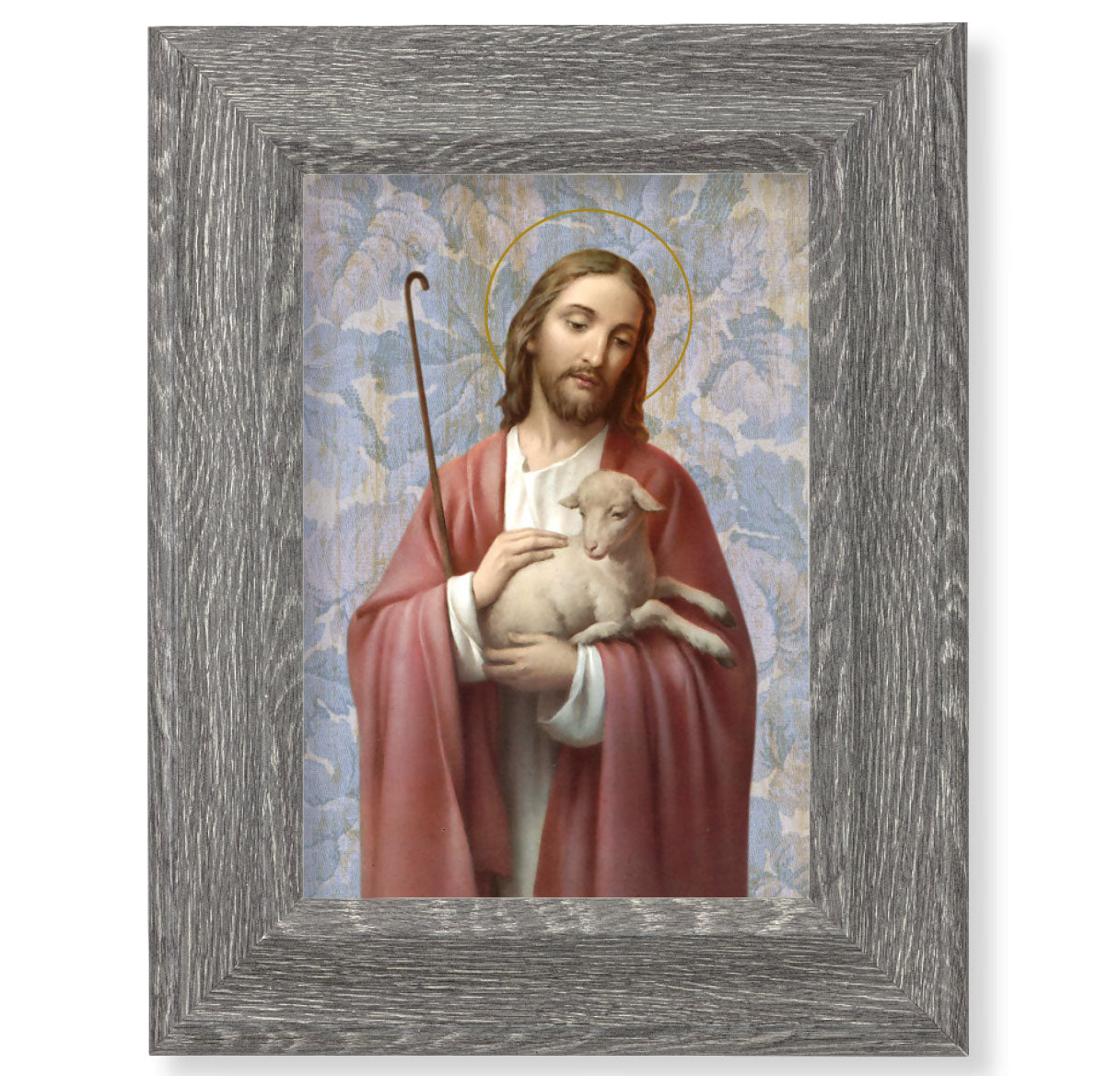 Good Shepherd Gray Framed Art