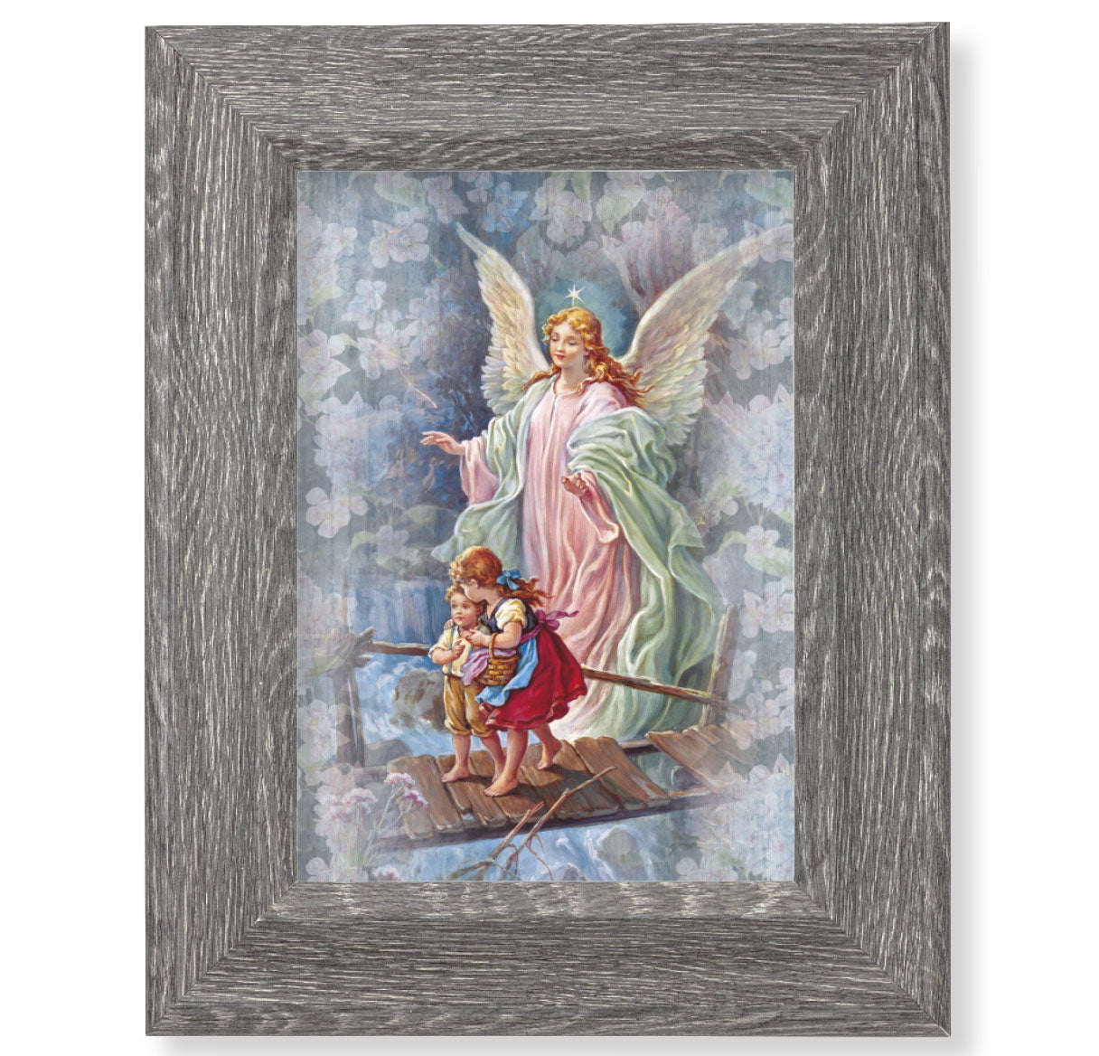 Guardian Angel Gray Framed Art