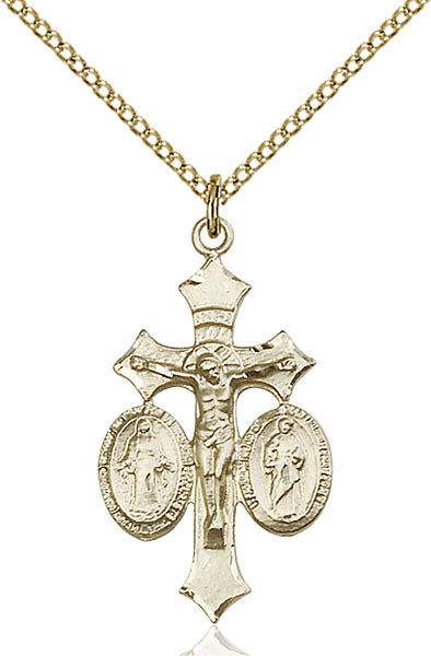 14kt Gold Filled Jesus, Mary & Joseph Pendant