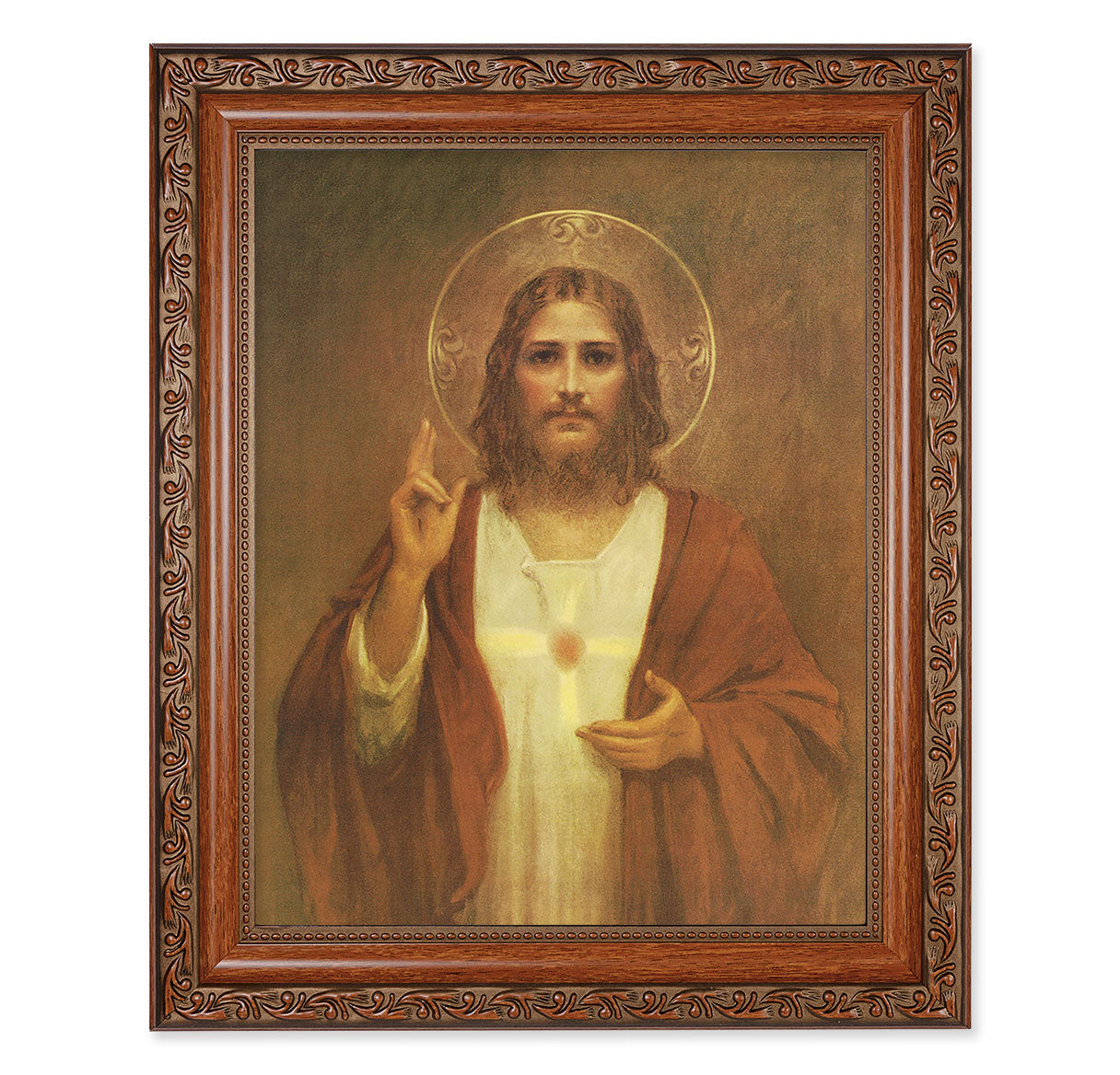Sacred Heart of Jesus Mahogany Finished Framed Art